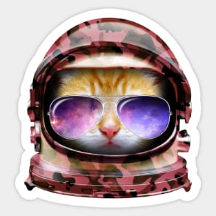 Kitty in Space Red Camo Edition Sticker